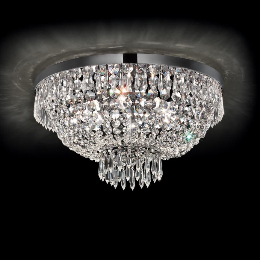 Ideal Lux - LED-kristallikattovalaisin CAESAR 6xG9/3W/230V halkaisija 51 cm kiiltävä kromi