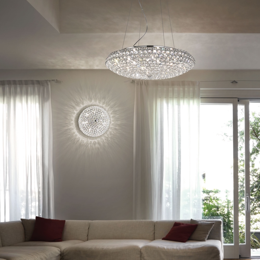 Ideal Lux - LED-kristallikattovalaisin KING 3xG9/3W/230V halkaisija 25,5 cm kiiltävä kromi