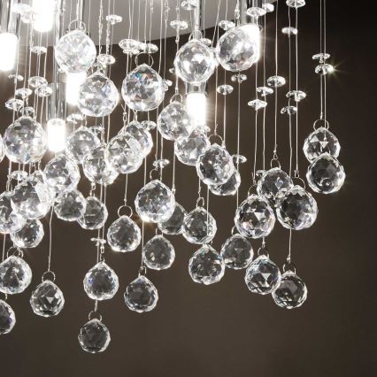Ideal Lux - LED-kristallikattovalaisin MOONLIGHT 5xG9/3W/230V halkaisija 26 cm kiiltävä kromi