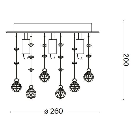 Ideal Lux - LED-kristallikattovalaisin MOONLIGHT 5xG9/3W/230V halkaisija 26 cm kiiltävä kromi