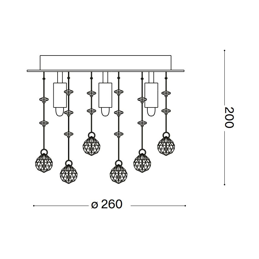 Ideal Lux - LED-kristallikattovalaisin MOONLIGHT 5xG9/3W/230V halkaisija 26 cm kiiltävä kromi