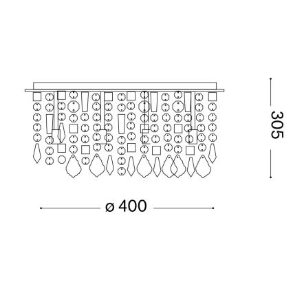 Ideal Lux - LED-kristallikattovalaisin ROYAL 8xG9/3W/230V halkaisija 40 cm kiiltävä kromi