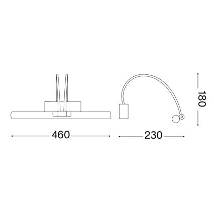 Ideal Lux - LED-kuvavalo BOW LED/4,6W/230V 46 cm CRI 90 kulta