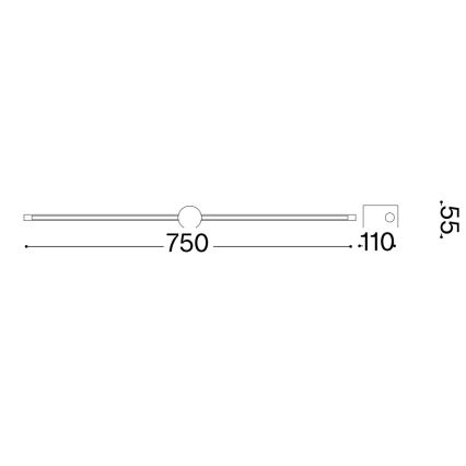 Ideal Lux - LED-kuvavalo FILO LED/13W/230V 75 cm CRI 90 musta