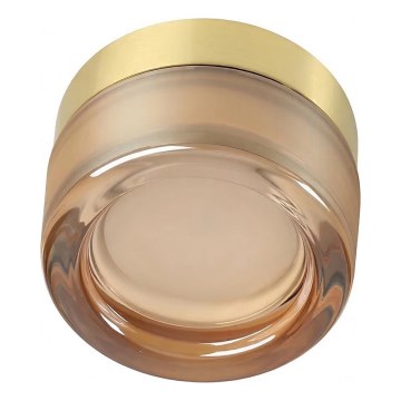 Ideal Lux - LED-kylpyhuoneen kattovalaisin LOLLY 1x GX53/9W/230V Ø 10,5 cm kultainen/savunbeige