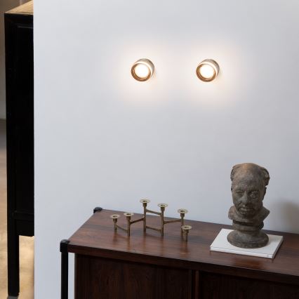 Ideal Lux - LED-kylpyhuoneen kattovalaisin LOLLY 1x GX53/9W/230V Ø 10,5 cm kultainen/savunbeige