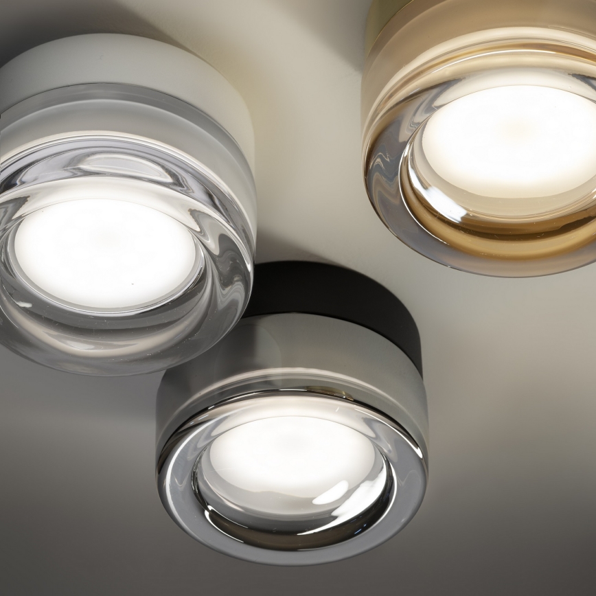Ideal Lux - LED-kylpyhuoneen kattovalaisin LOLLY 1xGX53/9W/230V Ø 10,5 cm IP44 musta/savunmusta