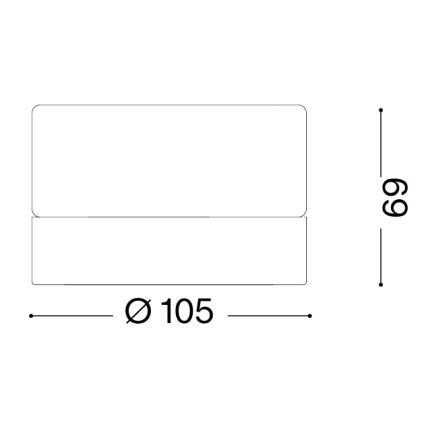 Ideal Lux - LED-kylpyhuoneen kattovalaisin LOLLY 1xGX53/9W/230V, halkaisija 10,5 cm, musta/savunmusta