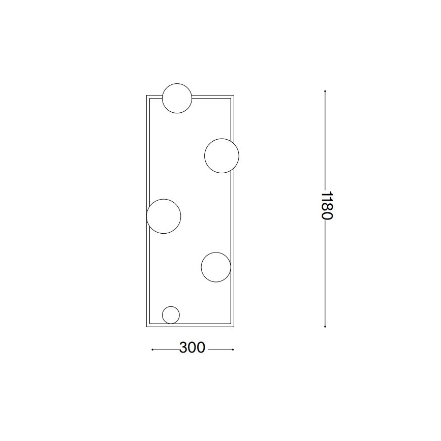 Ideal Lux - LED-lattiavalaisin ANGOLO 5xG9/3W/230V messinki