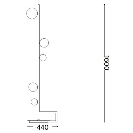 Ideal Lux - LED-lattiavalaisin BIRDS 5xG9/3W/230V musta/kulta