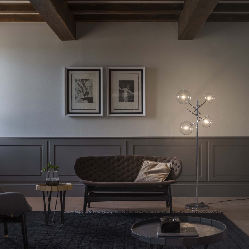 Ideal Lux - LED-lattiavalaisin EQUINOXE 4xG4/2W/230V kiiltävä kromi/läpinäkyvä