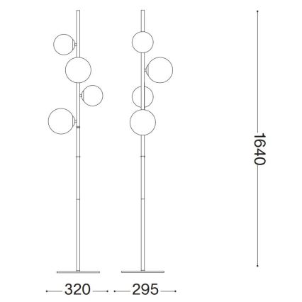 Ideal Lux - LED-lattiavalaisin PERLAGE 4xG9/3W/230V kultainen/savunbeige