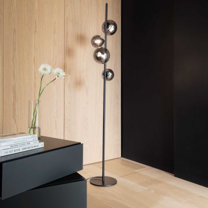 Ideal Lux - LED-lattiavalaisin PERLAGE 4xG9/3W/230V musta/savunmusta