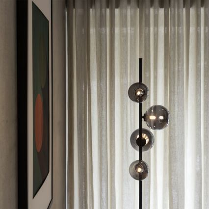 Ideal Lux - LED-lattiavalaisin PERLAGE 4xG9/3W/230V musta/savunmusta