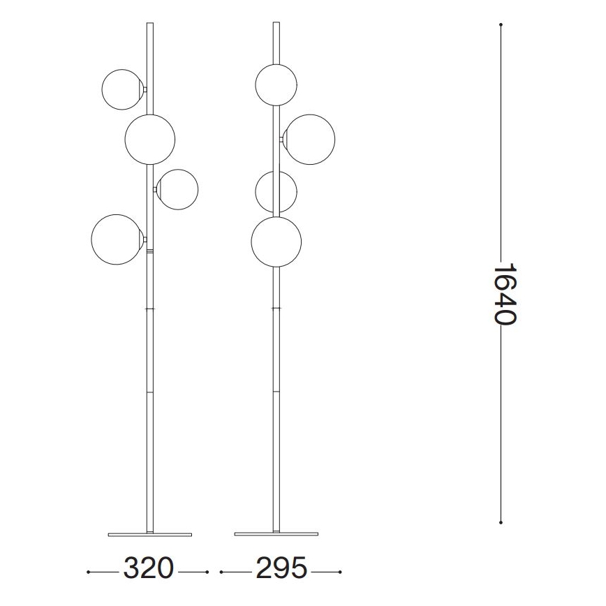 Ideal Lux - LED-lattiavalaisin PERLAGE 4xG9/3W/230V musta/savunmusta