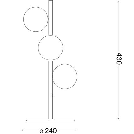 Ideal Lux - LED-pöytälamppu PERLAGE 3xG9/3W/230V kultainen/valkoinen