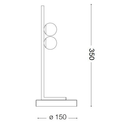 Ideal Lux - LED-pöytävalaisin PING PONG 2xLED/3W/230V CRI 90 messinki