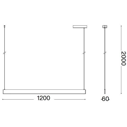 Ideal Lux - LED-riippuvalaisin kaapelikiinnityksellä DESK LED/36W/230V 120 cm CRI 90 valkoinen