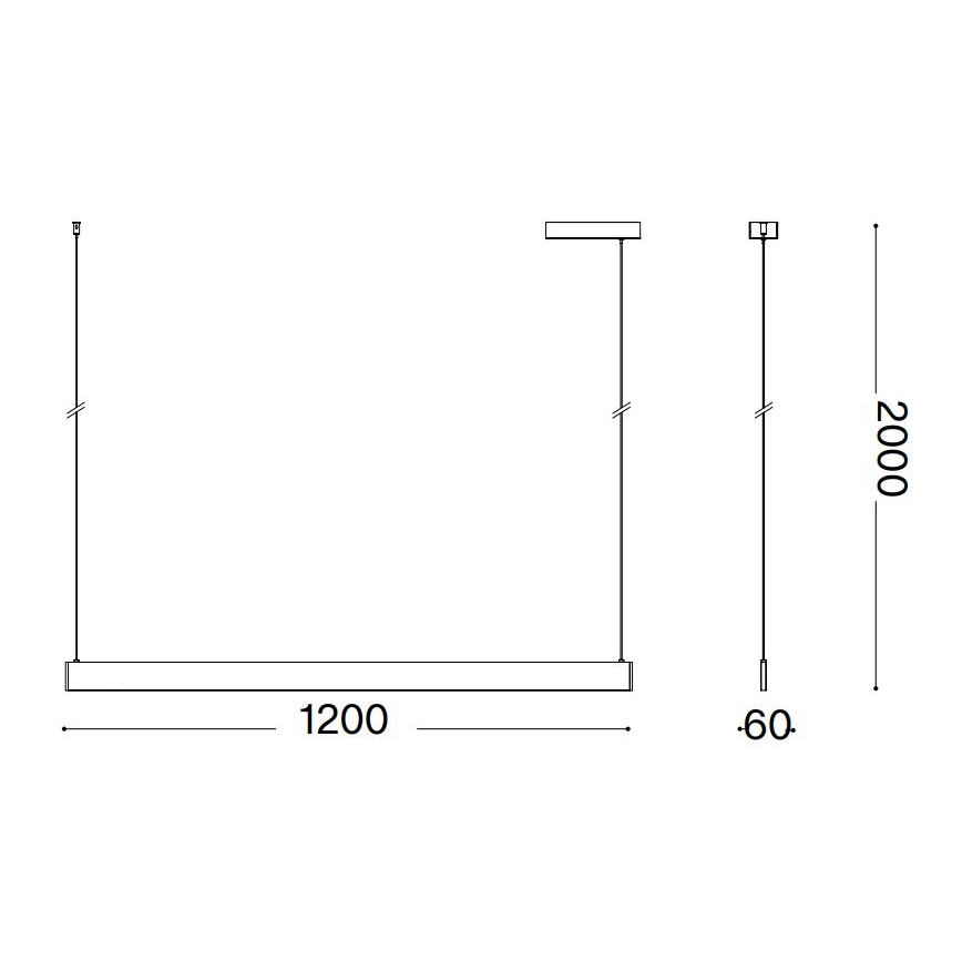 Ideal Lux - LED-riippuvalaisin kaapelikiinnityksellä DESK LED/36W/230V 120 cm CRI 90 valkoinen