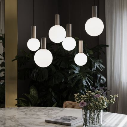 Ideal Lux - LED-riippuvalaisin kaapelilla ODEON LED/8W/230V CRI 90 halkaisija 20 cm beige/valkoinen