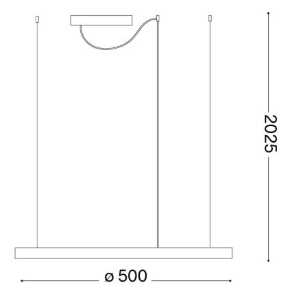 Ideal Lux - LED-riippuvalaisin vaijerilla ORACLE SLIM LED/29W/230V 3000K CRI 90 halkaisija 50 cm kultainen