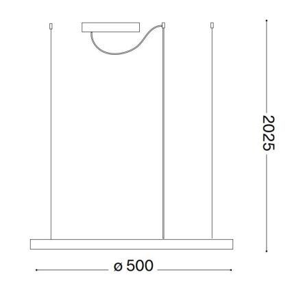 Ideal Lux - LED-riippuvalaisin vaijerilla ORACLE SLIM LED/29W/230V 3000K CRI 90 Ø 50 cm musta
