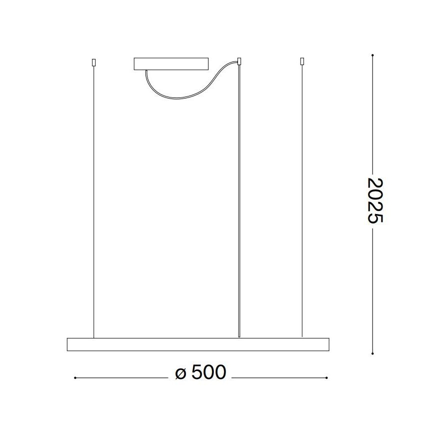 Ideal Lux - LED-riippuvalaisin vaijerilla ORACLE SLIM LED/29W/230V 3000K CRI 90 Ø 50 cm musta