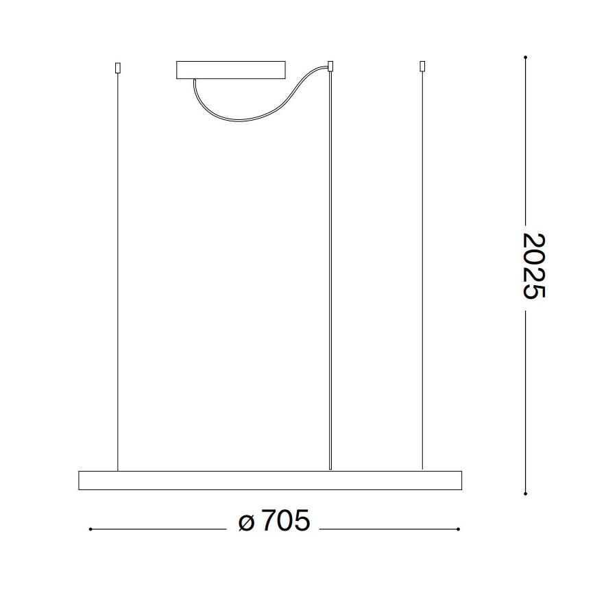 Ideal Lux - LED-riippuvalaisin ORACLE SLIM, 37 W, 230 V, 4000 K, CRI 90, halkaisija 70 cm, valkoinen