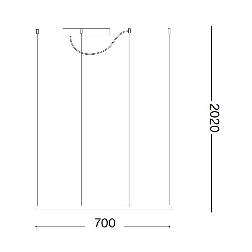 Ideal Lux - LED-riippuvalaisin kaapelilla ORACLE SLIM LED/44W/230V 3000K CRI 90 70x70 cm valkoinen
