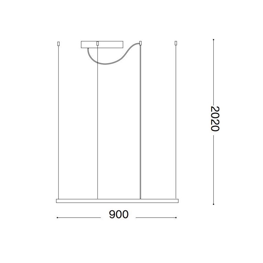 Ideal Lux - LED-riippuvalaisin kaapelilla ORACLE SLIM LED/53W/230V 3000K CRI 90 90x90 cm musta