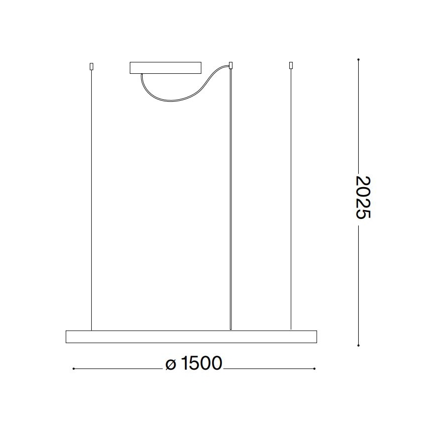 Ideal Lux - LED-riippuvalaisin kaapelilla ORACLE SLIM LED/83W/230V 2700K CRI 90 halkaisija 150 cm valkoinen