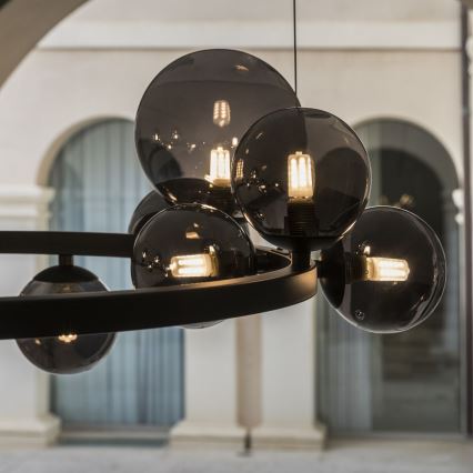 Ideal Lux - LED-riippuvalaisin vaijerilla PERLAGE 11xG9/3W/230V, halkaisija 73 cm, musta/savunmusta