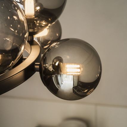 Ideal Lux - LED-riippuvalaisin vaijerilla PERLAGE 11xG9/3W/230V, halkaisija 73 cm, musta/savunmusta