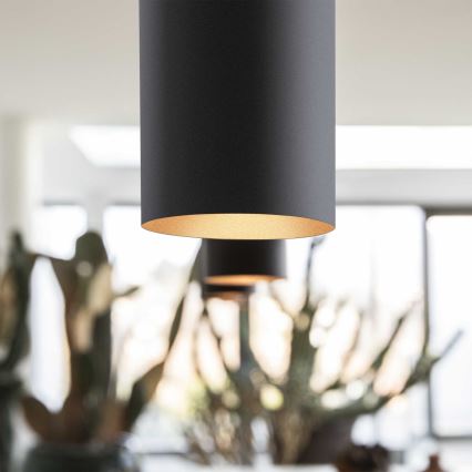 Ideal Lux - LED-riippuvalaisin LOOK 1xGU10/7W/230V CRI 90, halkaisija 6 cm, musta