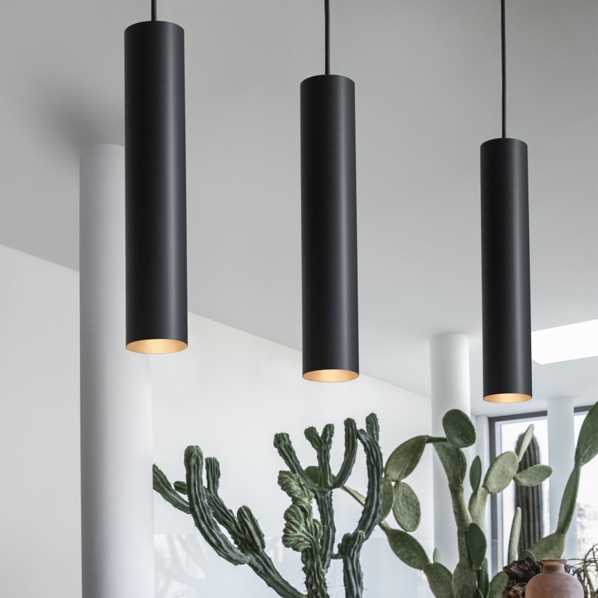 Ideal Lux - LED-riippuvalaisin LOOK 1xGU10/7W/230V CRI 90, halkaisija 6 cm, musta