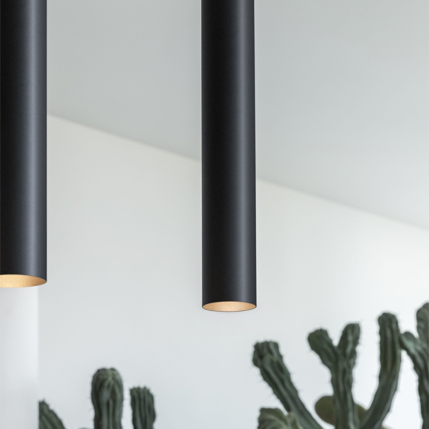 Ideal Lux - LED-riippuvalaisin LOOK 1xGU10/7W/230V CRI 90, halkaisija 6 cm, musta