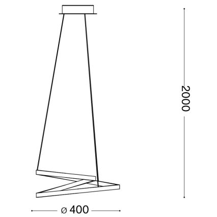 Ideal Lux - LED-riippuvalaisin OZ LED/38W/230V, halkaisija 40 cm, CRI 90, kulta