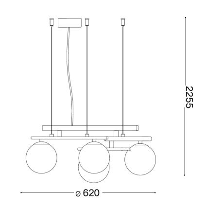 Ideal Lux - LED-riippuvalaisin vaijerilla ATLAS 4xG9/3W/230V kultainen