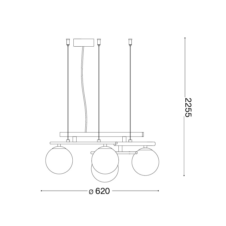 Ideal Lux - LED-riippuvalaisin vaijerilla ATLAS 4xG9/3W/230V kultainen