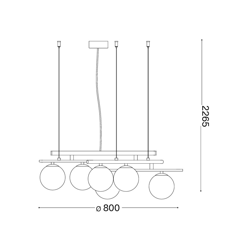 Ideal Lux - LED-riippuvalaisin vaijerilla ATLAS 6xG9/3W/230V kultainen