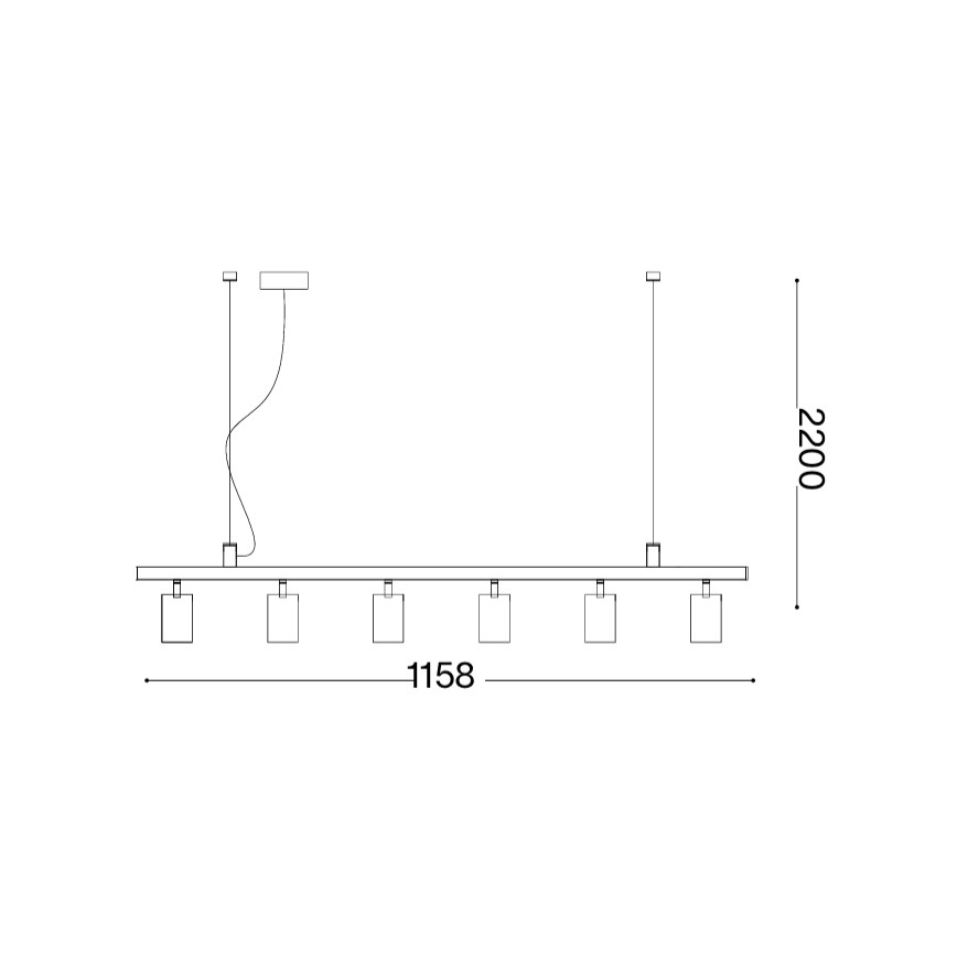 Ideal Lux - LED-riippuvalaisin vaijerilla DYNAMITE 6xGU10/7W/230V CRI 90 musta