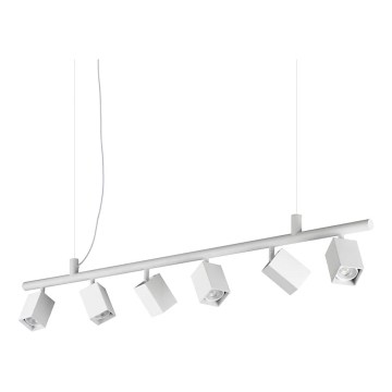 Ideal Lux - LED-riippuvalaisin vaijerilla DYNAMITE 6xGU10/7W/230V CRI 90 valkoinen