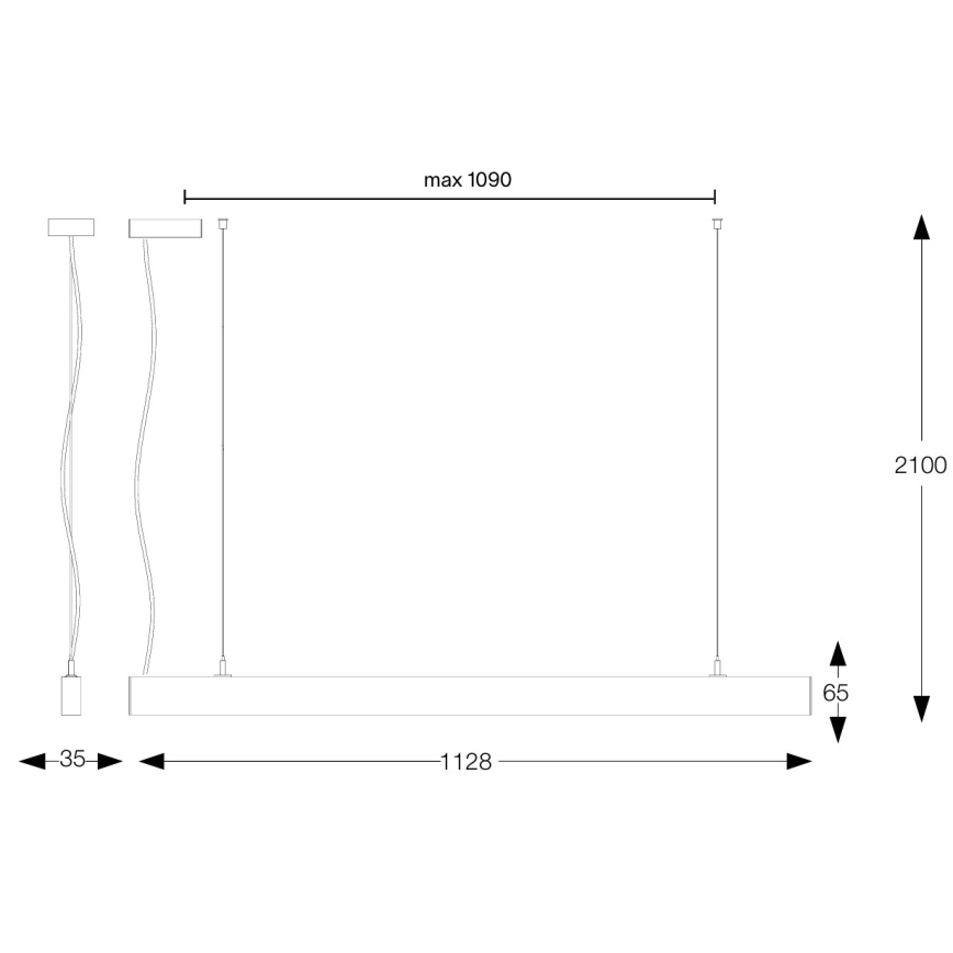 Ideal Lux - LED-riippuvalaisin vaijerilla OFFICE LED/30W/230V 3000K CRI 90 valkoinen