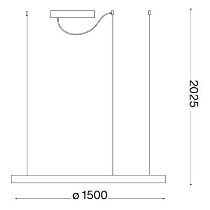 Ideal Lux - LED-riippuvalaisin kaapelilla ORACLE SLIM LED/29W/230V 2700K CRI 90 Ø 50 cm musta