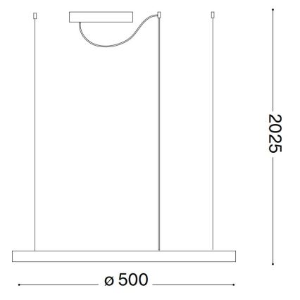 Ideal Lux - LED-riippuvalaisin vaijerilla ORACLE SLIM LED/29W/230V 4000K CRI 90 halkaisija 50 cm musta