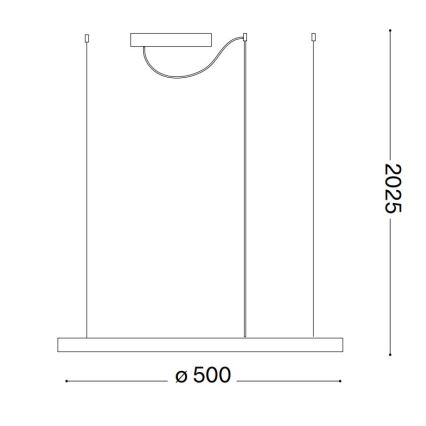 Ideal Lux - LED-riippuvalaisin vaijerilla ORACLE SLIM LED/29W/230V 4000K CRI 90 Ø 50 cm valkoinen