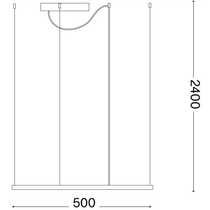 Ideal Lux - LED-riippuvalaisin kaapelilla ORACLE SLIM LED/33W/230V 3000K CRI 90 50x50 cm musta