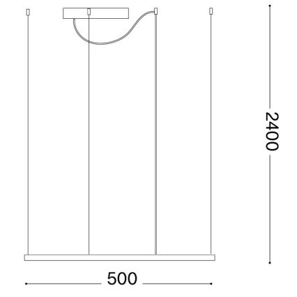 Ideal Lux - LED-riippuvalaisin ripustuskaapelilla ORACLE SLIM LED/33W/230V 3000K CRI 90 50x50 cm kultainen