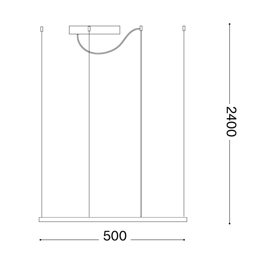 Ideal Lux - LED-riippuvalaisin ripustuskaapelilla ORACLE SLIM LED/33W/230V 3000K CRI 90 50x50 cm kultainen