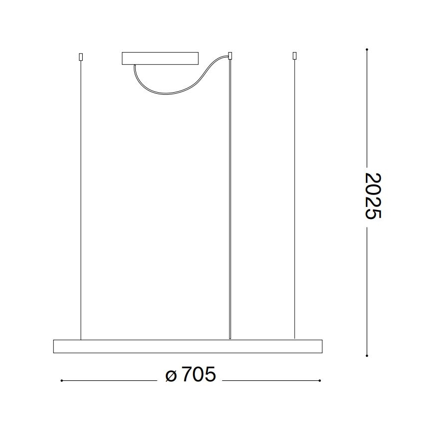 Ideal Lux - LED-riippuvalaisin kaapelilla ORACLE SLIM LED/37W/230V 2700K CRI 90 halkaisija 70 cm valkoinen